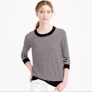 NWT J. Crew Merino Wool Tippi Sweater in  Navy & Off White Stripes Size Small